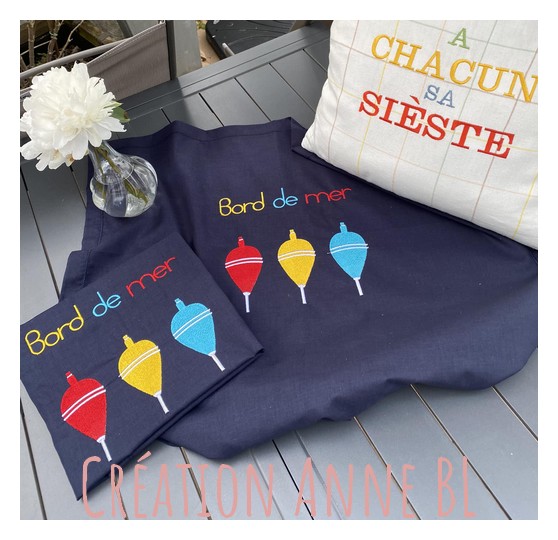 Motif de broderie machine flotteurs bord de mer